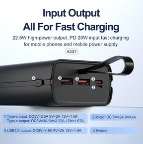 Aspor A337 Power Bank 30000MAH 22.5W Fast Charging