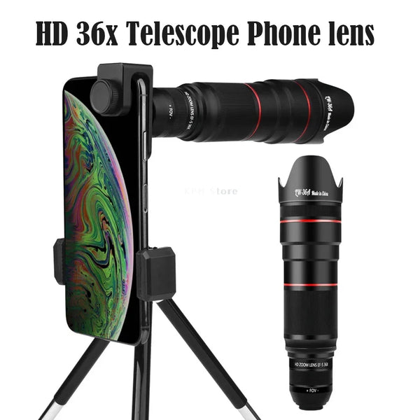 36X HD Telephoto Lens with Phone Tripod for iPhone Price in Pakistan | dynsol.pk