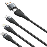 Baseus Flash Series Two-for-three Fast Charging Data Cable U+C to M+L+C 100W - dynsol