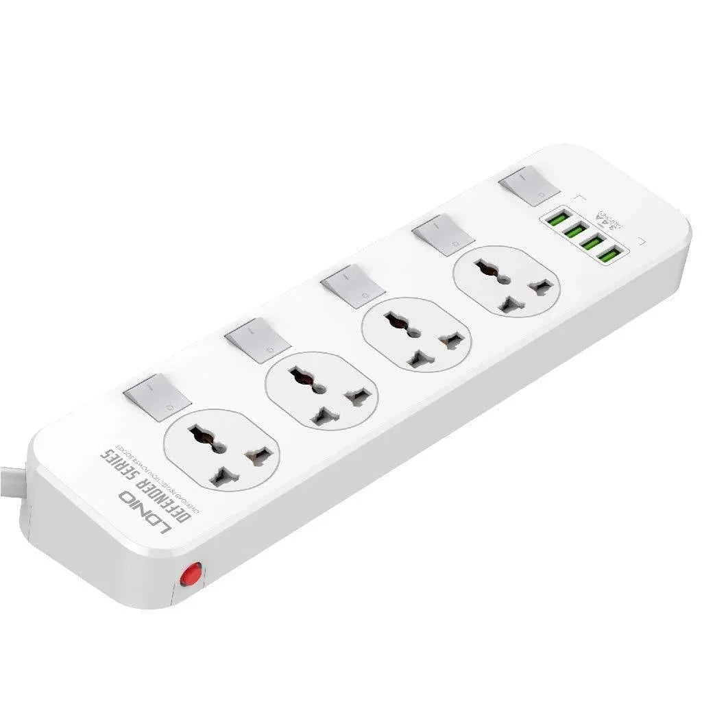 LDNIO 2500W SC4408 Power Extension With 4 USB‑A Ports &amp; 4 Power Sockets (EU Plug) | Best Price in Pakistan | dynsol.pk - dynsol