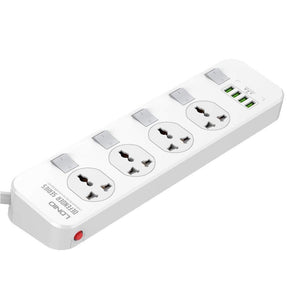 LDNIO 2500W SC4408 Power Extension With 4 USB-A Ports & 4 Power Sockets EU Plug