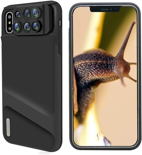 iPhone Xs Max Lens, 6 in 1 Dual Phone Camera Lens Kit