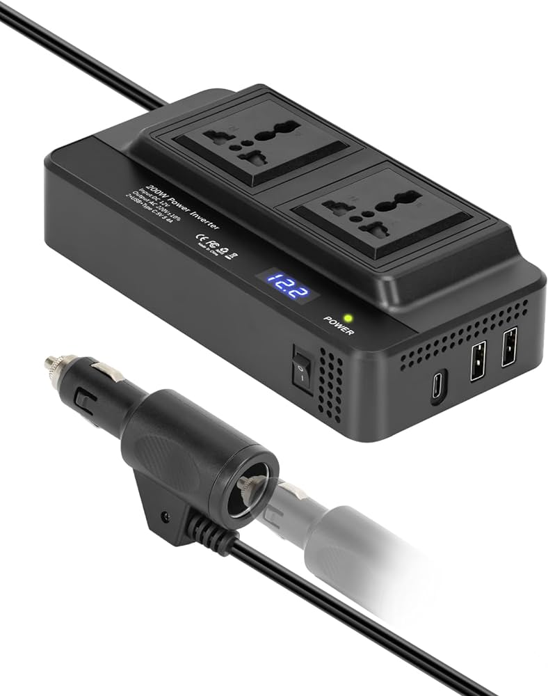 XO Multifunctional In-Car 200W Power Supply Station With 5 Port AC Charging