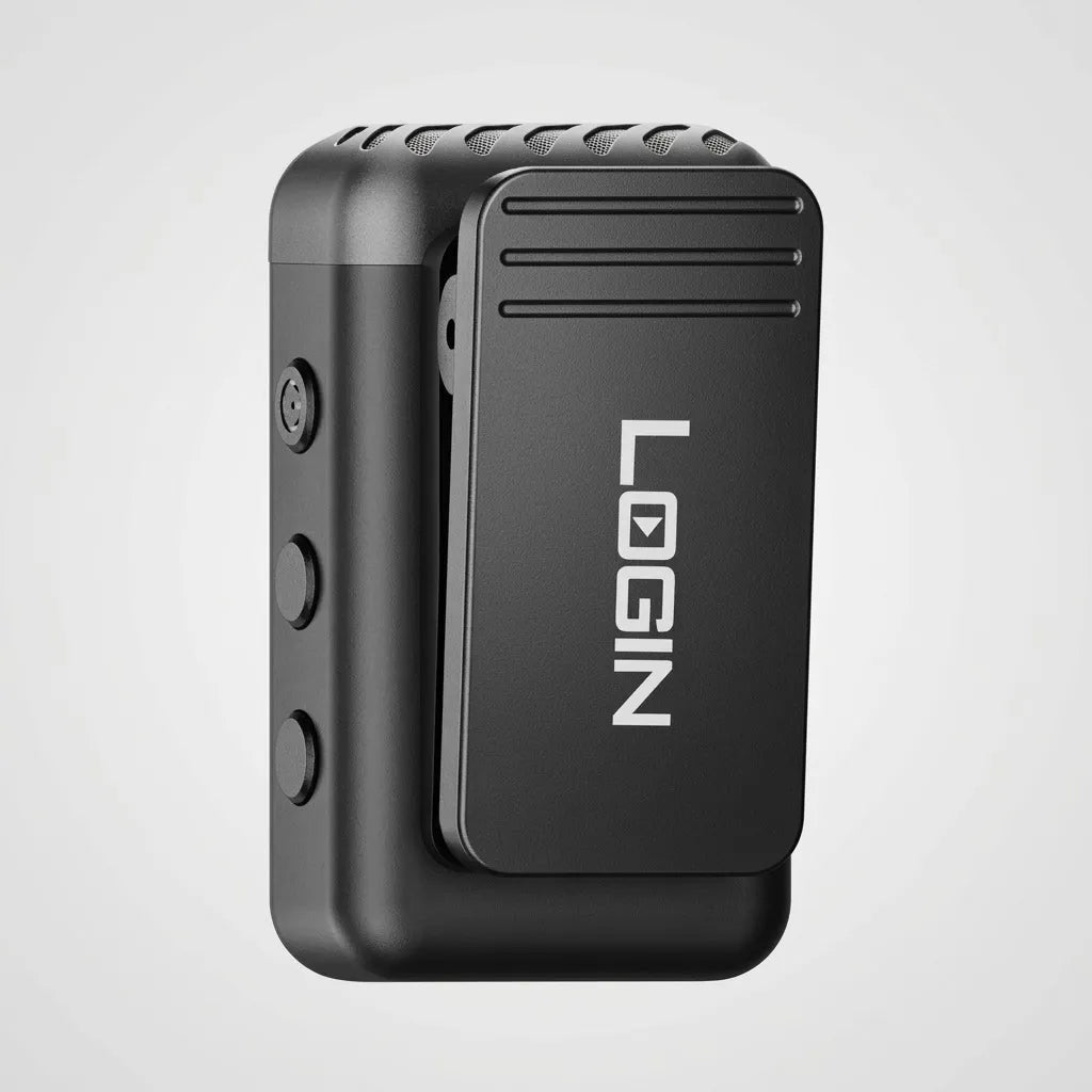 Login L-251 Noiseless Wireless Microphone with AI Noise Reduction, Dual Mics & Magnetic Clips
