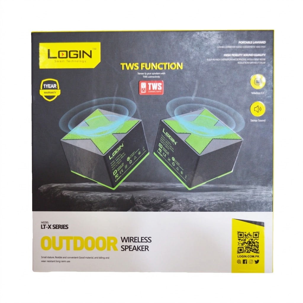 Login LT-X Series Wireless Speaker – Bluetooth 5.1, Stereo Sound & TWS Pairing