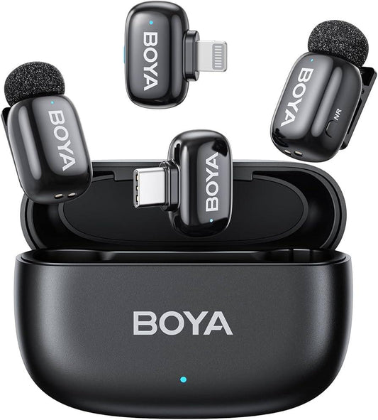 BOYA Mini 12 2‑Person Wireless Microphone with Lightning &amp; USB‑C – Best Price in Pakistan | Dynsol.pk - dynsol