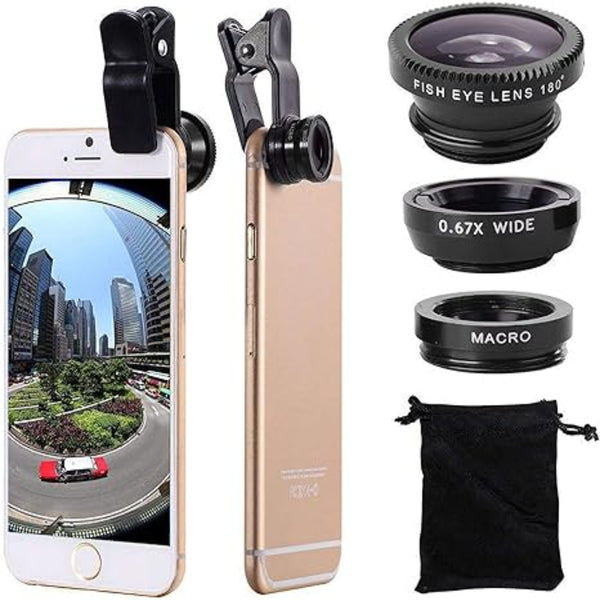 3 in 1 Cell Phone Camera Lens Kit Wide Angle Macro Fisheye