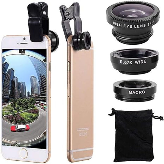 3 in 1 Cell Phone Camera Lens Kit Wide Angle Macro Fisheye