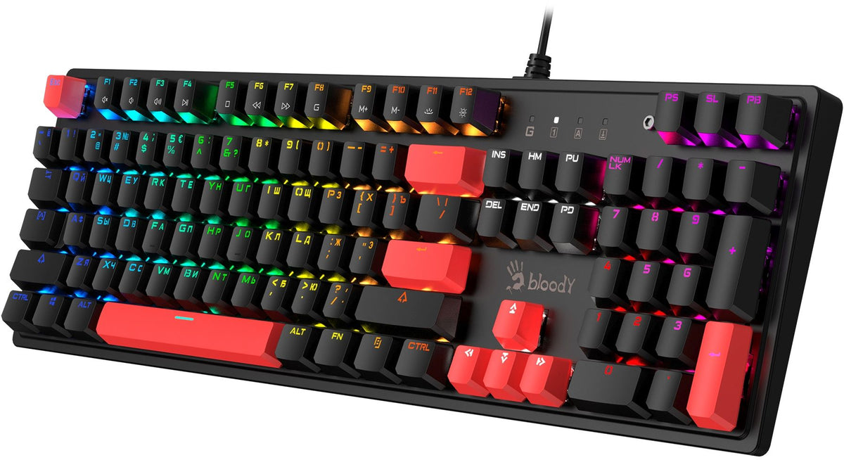 A4Tech S520N Fire Black RGB Backlit Gaming Keyboard