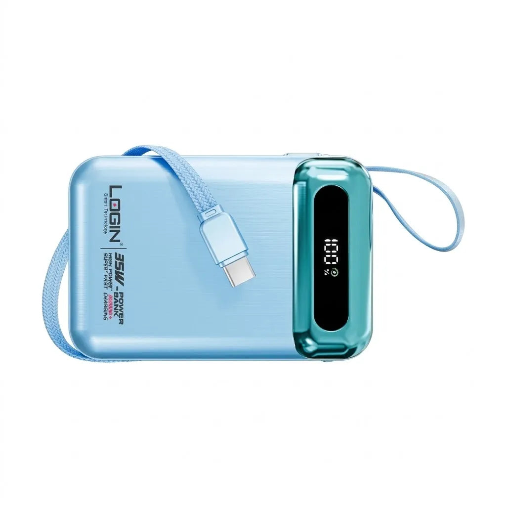 Login L-713 Aera 20,000mAh Power Bank with 35W Charging & Built-in Cables