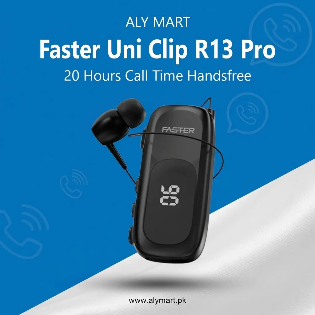 Faster R13 Pro Uni Clip | Bluetooth 5.4, LCD Display & Clip Design