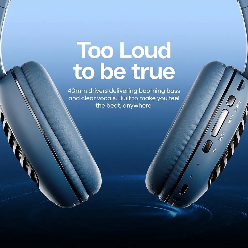 Faster New S4 HD Headphones – Wireless Audio, AUX Support, Foldable Design