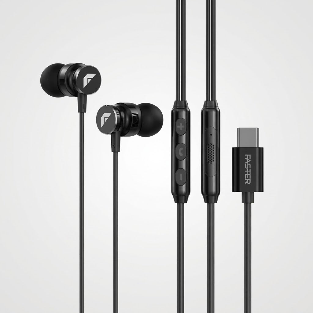 Faster SH-2C Type-C Handsfree – 10mm Drivers, Built-In Mic, USB-C Connection