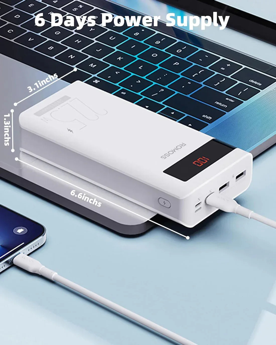 ROMOSS Sense 8PF Power Bank (22.5W, 30,000mAh) – Best Price in Pakistan | dynsol.pk - dynsol