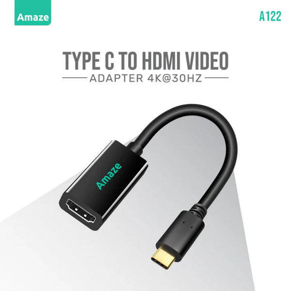 Amaze A122 Type-C to HDMI Adapter 4K@30Hz – Black | Best Price in Pakistan | Dynsol.pk