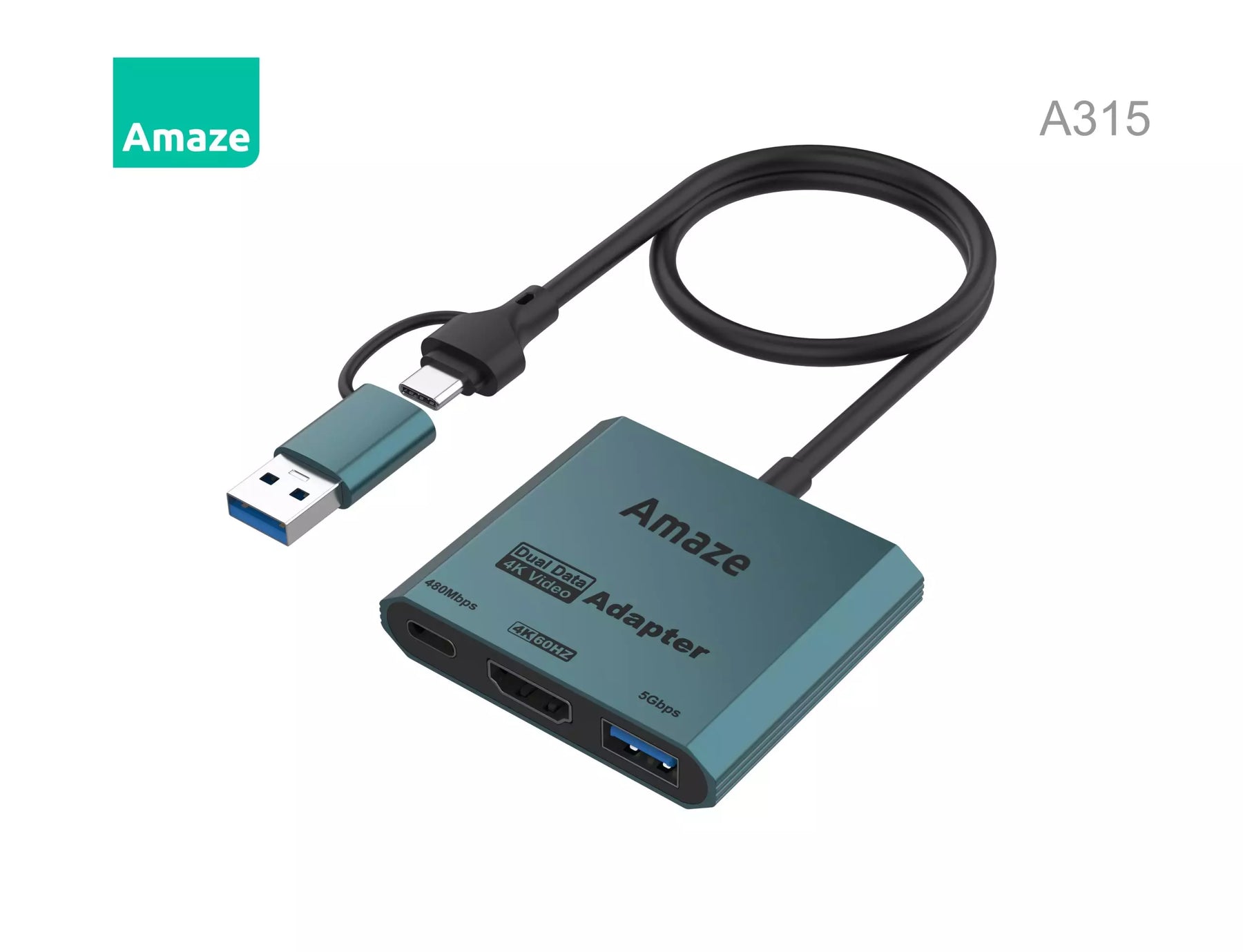 Amaze A315 Type C + USB to 3 in 1 Hub