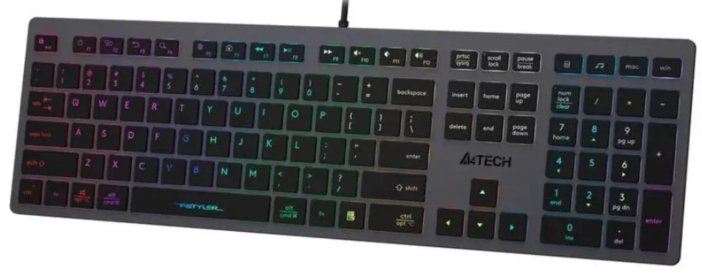A4TECH FX60 Black Slim Backlit Neon Mechanical Keyboard Price in Pakistan - dynsol