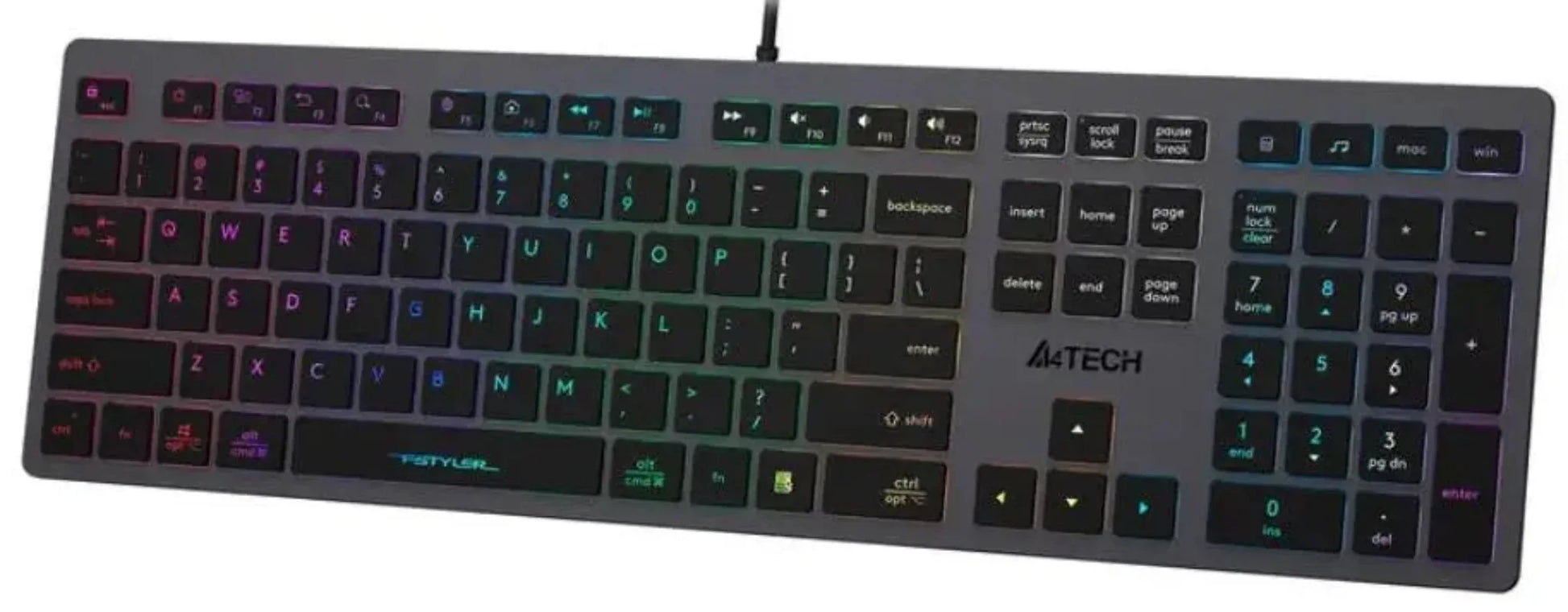 A4TECH FX60 Black Slim Backlit Neon Mechanical Keyboard Price in Pakistan - dynsol