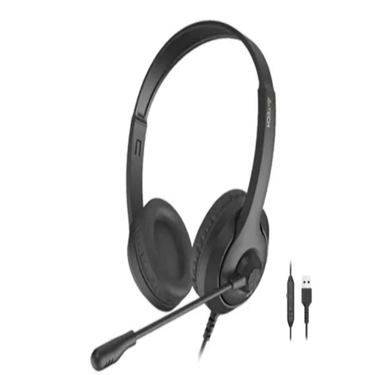 A4TECH Headphones with USB Mic FH100U (Stone Black / Panda) Price in Pakistan | Dynsol.pk