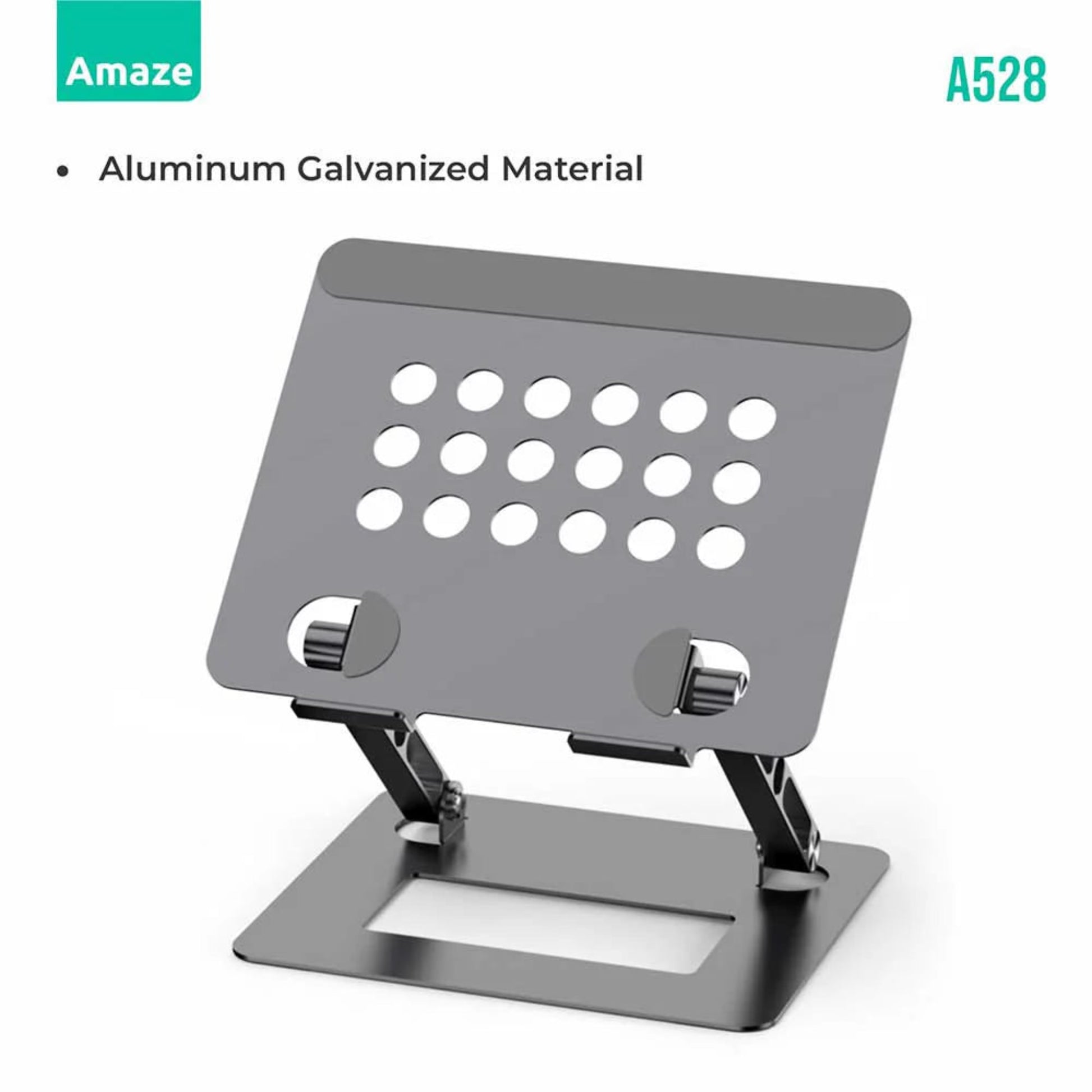 A528 Aluminum Metal Laptop Stand – Gray | Best Price in Pakistan | Dynsol.pk