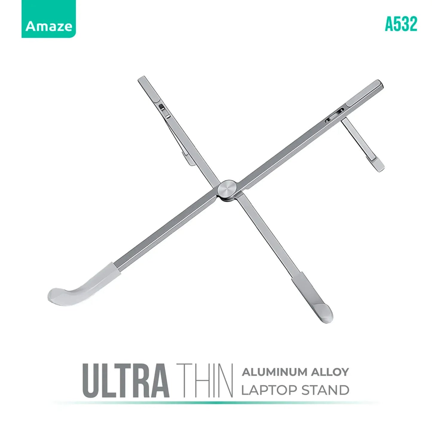 Amaze A532 Aluminum Alloy Ultra Thin Laptop Stand – Silver | Best Price in Pakistan | Dynsol.pk - dynsol