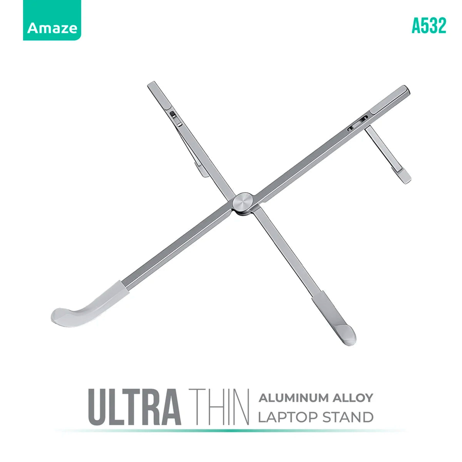 A532 Aluminum Alloy Ultra Thin Laptop Stand – Silver | Best Price in Pakistan | Dynsol.pk