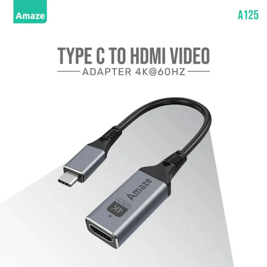 Amaze A125 Type-C to HDMI Adapter 4K@60Hz – Aluminum Alloy | Best Price in Pakistan | Dynsol.pk - dynsol