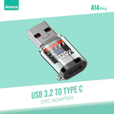 Amaze A14 Pro USB 3.2 to Type-C Female Adapter 10Gbps – 120W | Best Price in Pakistan | Dynsol.pk