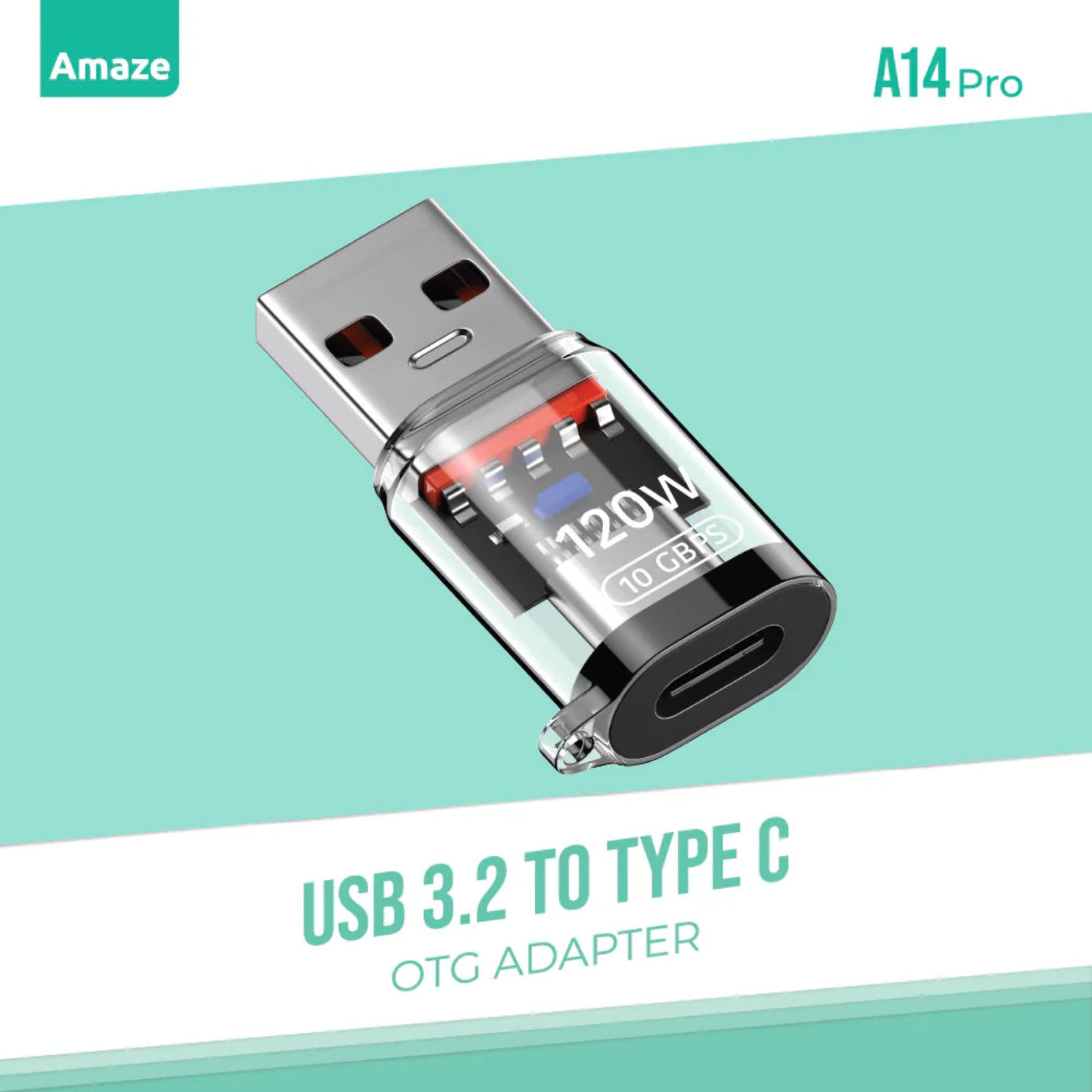 Amaze A14 Pro USB 3.2 to Type-C Female Adapter 10Gbps – 120W | Best Price in Pakistan | Dynsol.pk