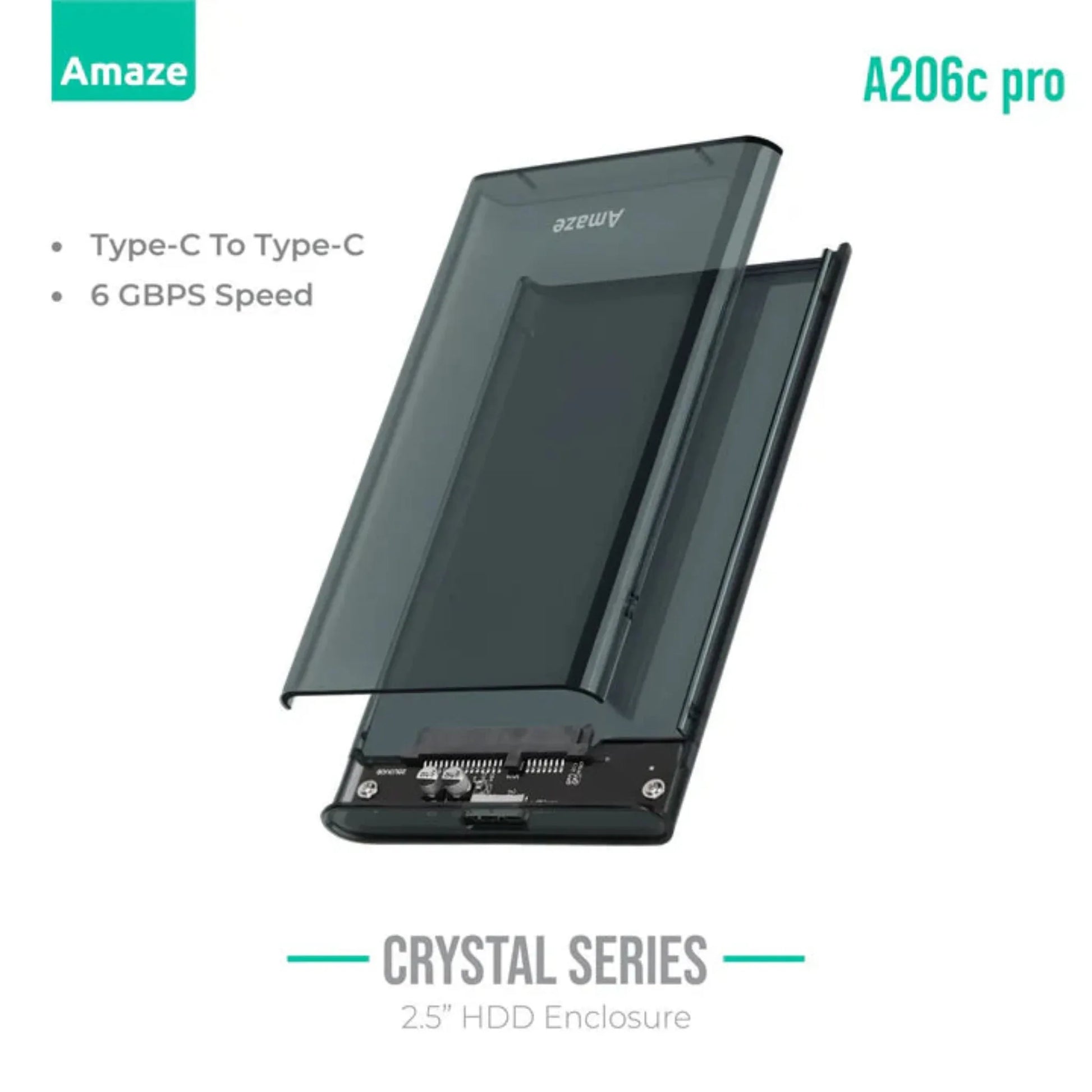 Amaze A206c Phantom Transparent 2.5" HDD Enclosure Type-C – 6Gbps Price In Pakistan | Dynsol.pk - dynsol
