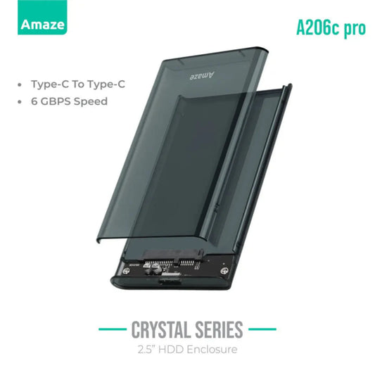 Amaze A206c Pro Phantom Transparent 2.5" HDD Enclosure C-to-C – 6Gbps Price In Pakistan | Dynsol.pk - dynsol