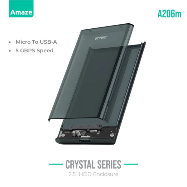 Amaze A206m Phantom Transparent 2.5" HDD Enclosure USB 3.0 – 5Gbps Price in Pakistan | Dynsol.pk