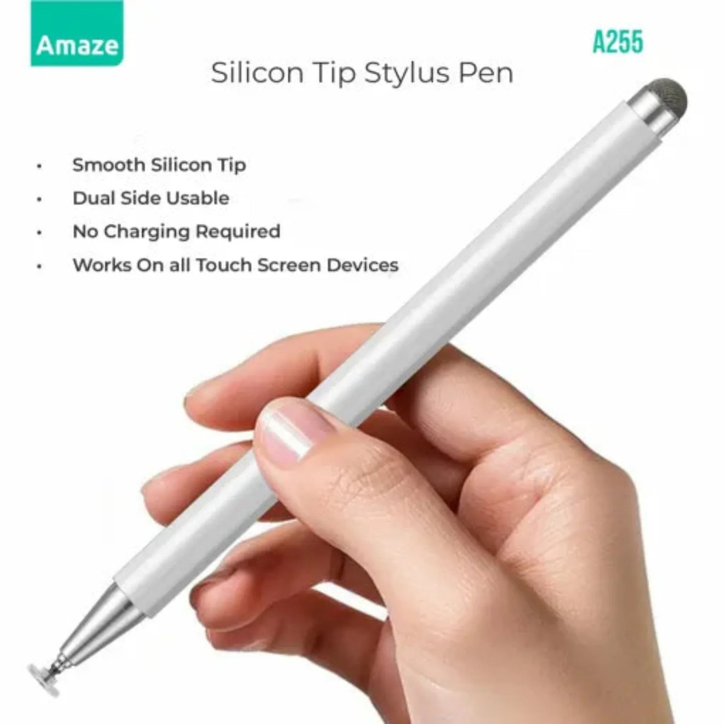 Amaze A255 Twin Tip Universal Stylus Pen – Black / Silver | Best Price in Pakistan | Dynsol.pk - dynsol