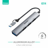 Amaze A314 USB + Type‑C to 4‑Port USB 3.0 Hub Price In Pakistan | Dynsol.pk - dynsol