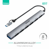Amaze A317 USB + Type‑C to 7‑Port USB 3.0 Hub Price In Pakistan | Dynsol.pk - dynsol