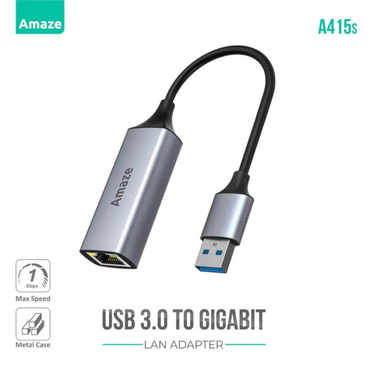Amaze A415s Aluminum Alloy USB 3.0 Gigabit LAN Adapter Price In Pakistan | Dynsol.pk - dynsol
