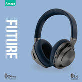 Amaze A650 Wireless Headphone BT 5.4, 24H Battery – Navy Blue / Silver Brown / Sea Green / Dark Gray | Best Price in Pakistan | Dynsol.pk