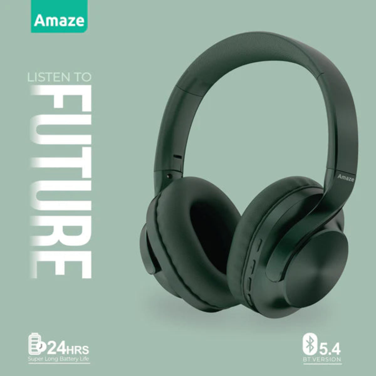 Amaze A650 Wireless Headphone BT 5.4, 24H Battery – Navy Blue / Silver Brown / Sea Green / Dark Gray | Best Price in Pakistan | Dynsol.pk