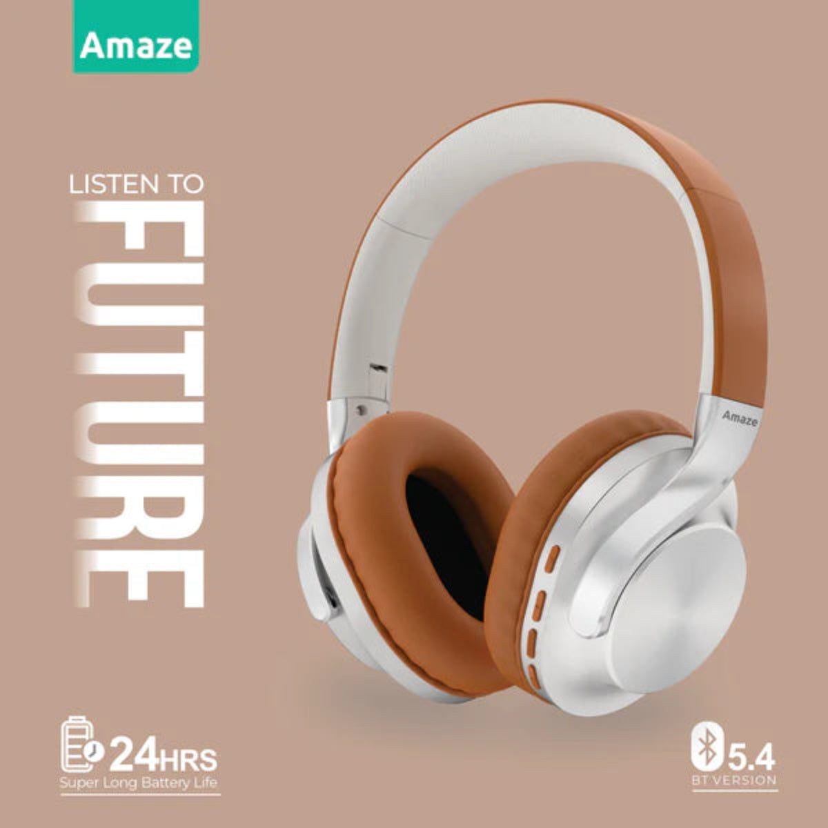 Amaze A650 Wireless Headphone BT 5.4, 24H Battery – Navy Blue / Silver Brown / Sea Green / Dark Gray | Best Price in Pakistan | Dynsol.pk