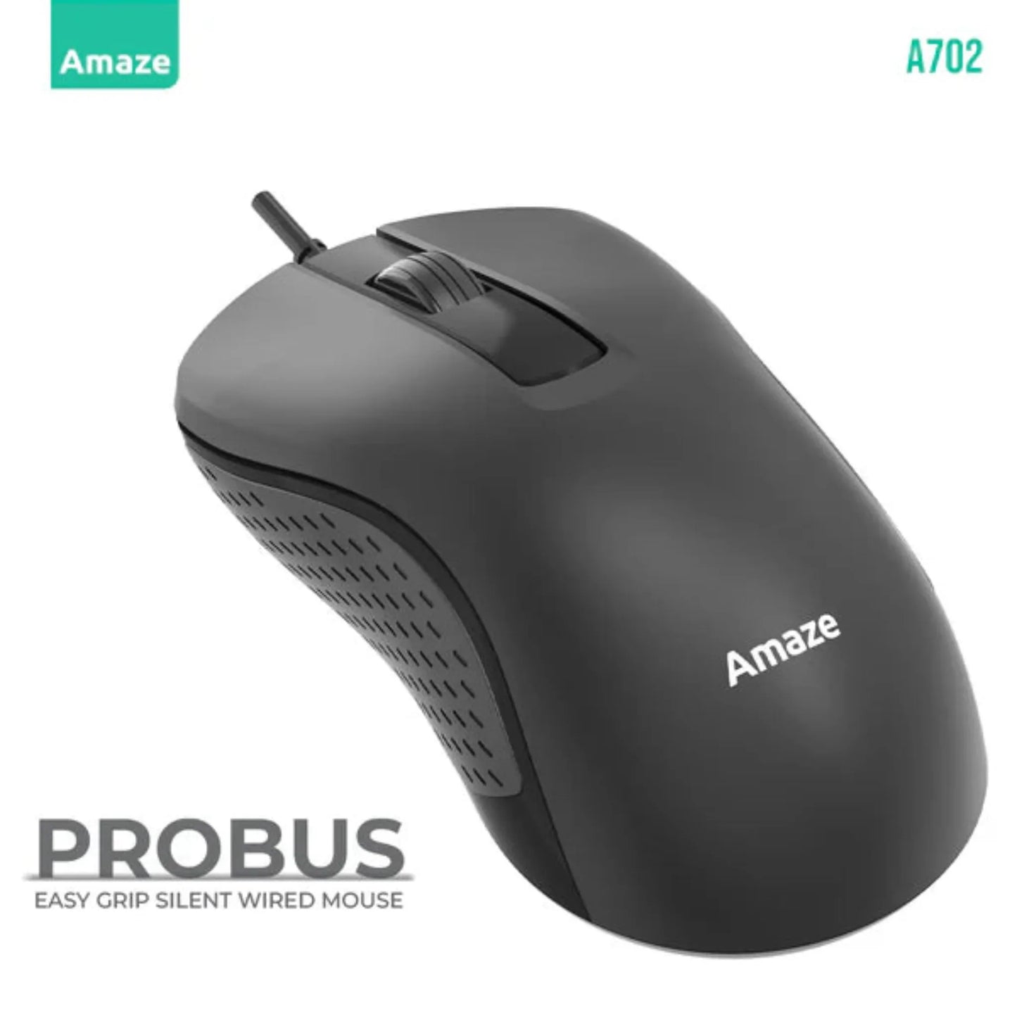 Amaze A702 ProBus Easy Grip Silent Wired Mouse – Black | Best Price in Pakistan | Dynsol.pk - dynsol