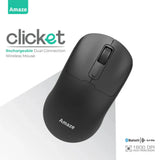 Amaze A712 Clicket Rechargeable Dual Connection Wireless Mouse – Black / White | Best Price in Pakistan | Dynsol.pk - dynsol