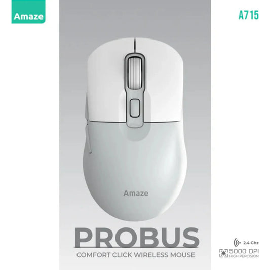 Amaze A715 ProBus Comfort Click Wireless Mouse – Silver / White | Best Price in Pakistan | Dynsol.pk - dynsol