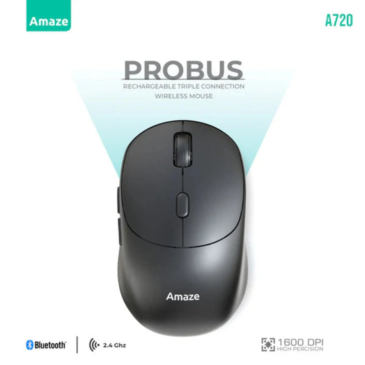Amaze A720 ProBus Rechargeable Triple Connection Wireless Mouse | Best Price in Pakistan | Dynsol.pk - dynsol