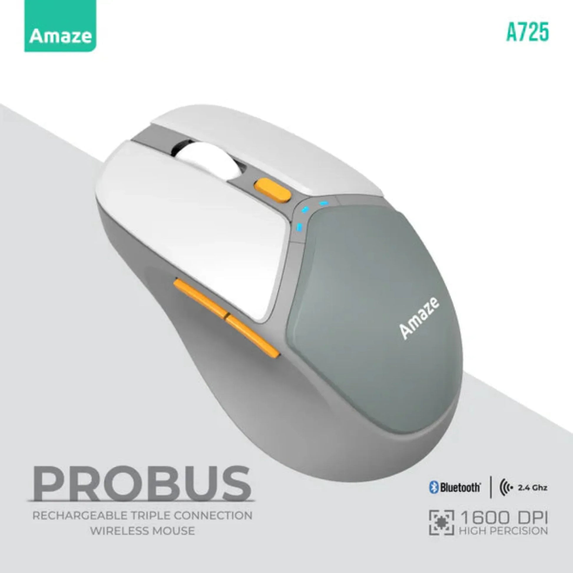 Amaze A725 ProBus Rechargeable Triple Connection Wireless Mouse | Best Price in Pakistan | Dynsol.pk - dynsol