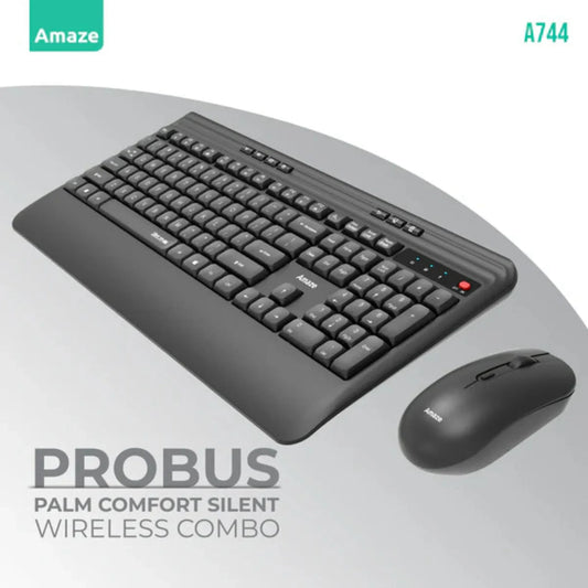 Amaze A744 ProBus Palm Comfort Silent Wireless Combo Set | Best Price in Pakistan | Dynsol.pk - dynsol