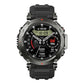 Amazfit T-Rex Ultra rugged GPS smartwatch with AMOLED display, durable outdoor design, dual-band GPS, 10 ATM water resistance and fitness tracking.