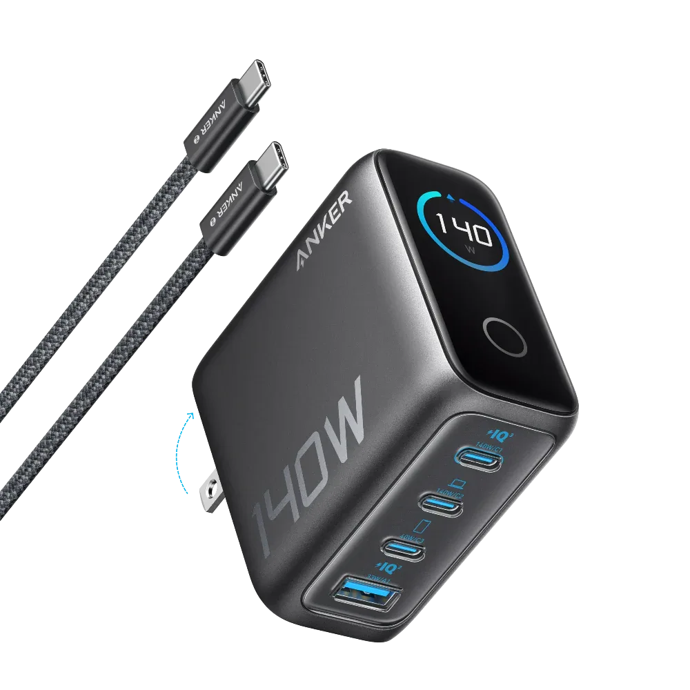 Anker B2697 Laptop Charger (140W, 4‑Port, PD 3.1) with USB‑C Cable – Price in Pakistan | dynsol.pk - dynsol