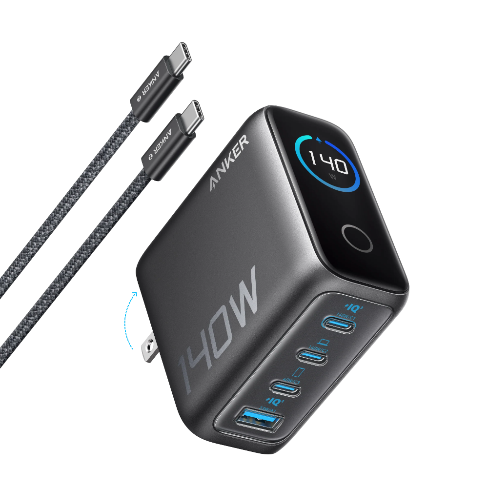 Anker B2697 Laptop Charger (140W, 4‑Port, PD 3.1) with USB‑C Cable – Price in Pakistan | dynsol.pk