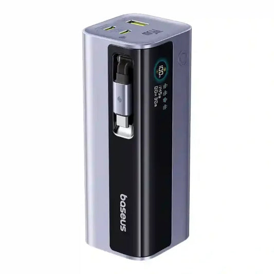 BASEUS EnerGeek GR11 Power Bank 20000mAh 145W with Retractable Cable – Space Grey | Best Price in Pakistan | Dynsol.pk