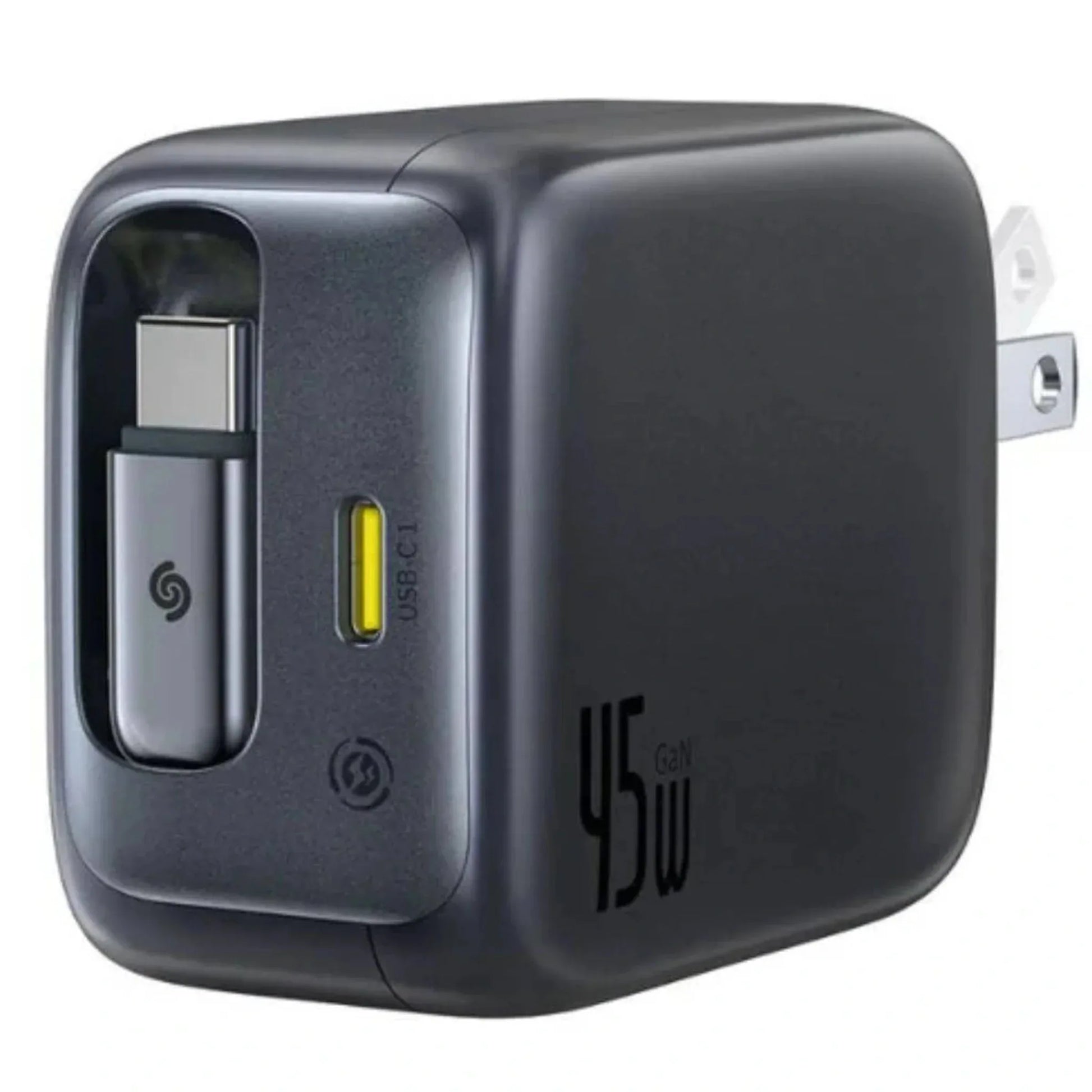 BASEUS EnerCore CJ11 Fast Charger with Retractable Cable – 45W (2C) US/JP, Cosmic Black | Price in Pakistan - dynsol
